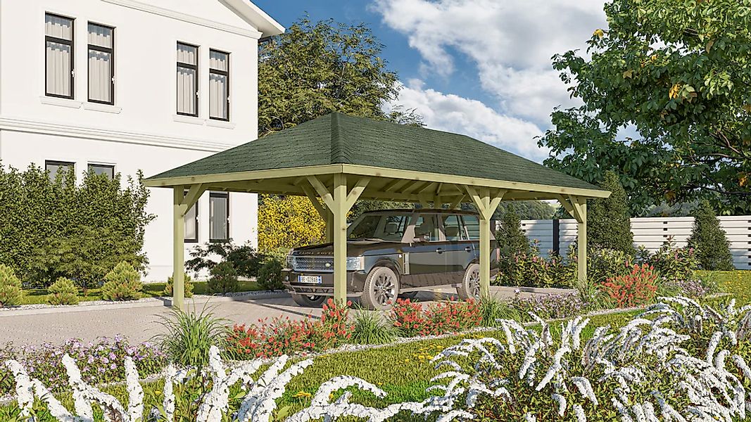 Karibu Pavillon "Kirn 3" BxTxH: 431x778x315 cm, mit H-Pfostenanker günstig online kaufen
