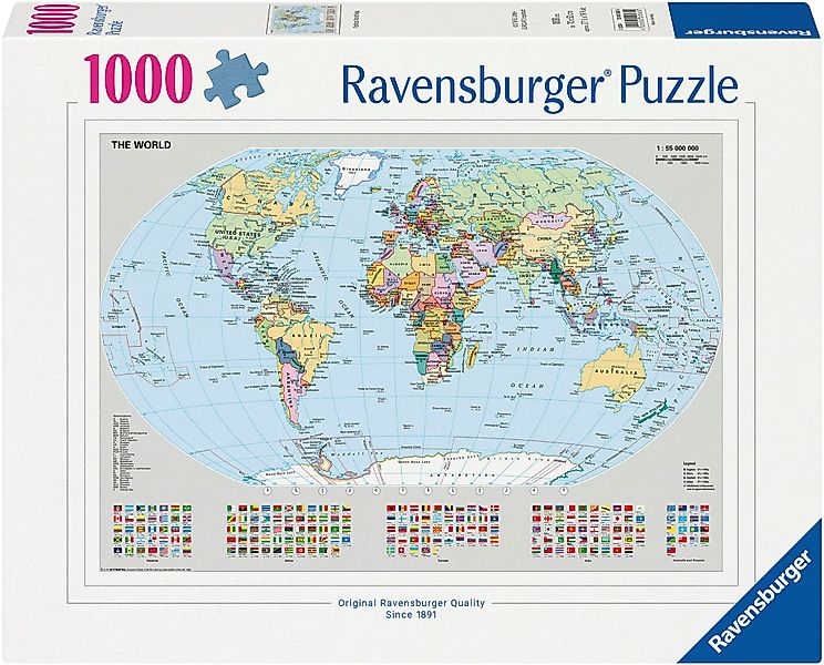 Ravensburger Puzzle Politische Weltkarte, 1000 Puzzleteile, günstig online kaufen