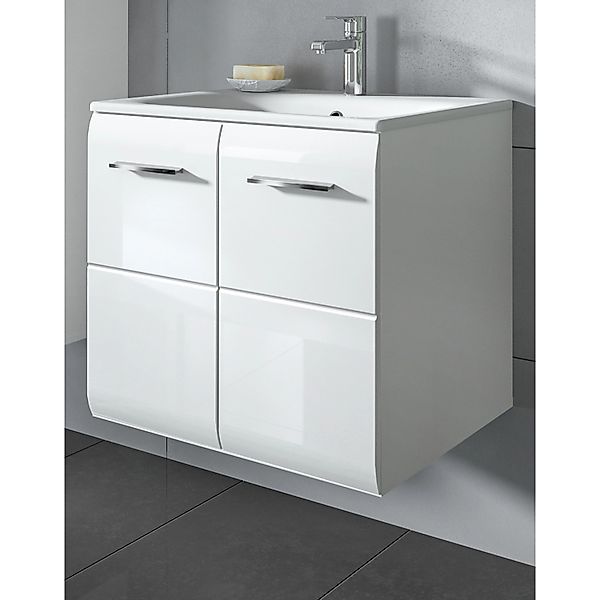 Inn.Furn Waschtisch mit Waschbecken in Weiß Hochglanz Hängend 60 cm Cover günstig online kaufen