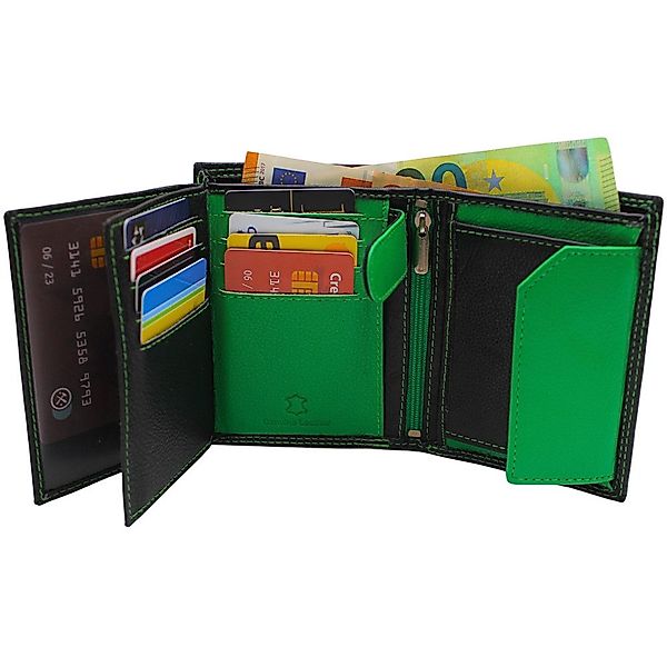 L&B Geldbörse Nappaleder Bi-Color Portemonnaie, mit günstig online kaufen