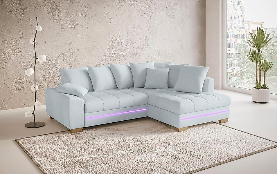 Mr. Couch Ecksofa »Nikita II, L-Form«, mit Kaltschaum, RGB-LED Beleuchtung, günstig online kaufen