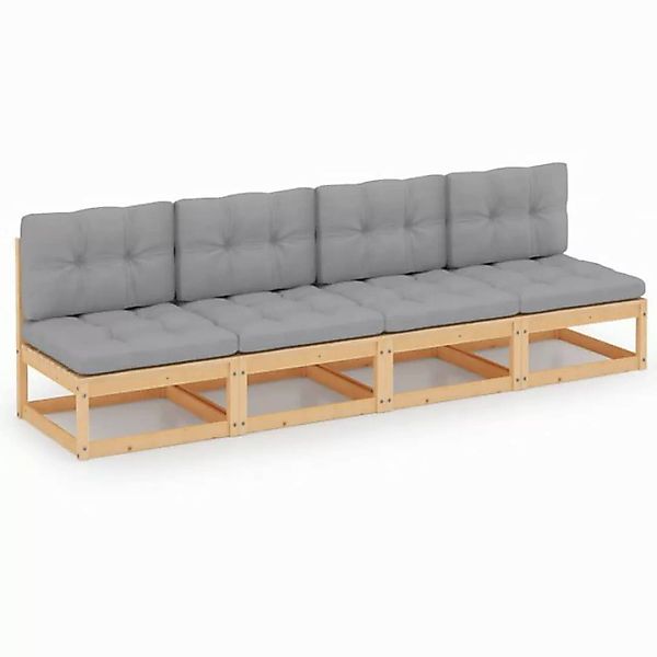 4-sitzer-sofa Mit Kissen Kiefer Massivholz günstig online kaufen