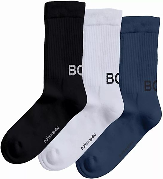 Bjorn Borg 3-Pack Core Crew Socken Mehrfarbig - Größe 36-40 günstig online kaufen