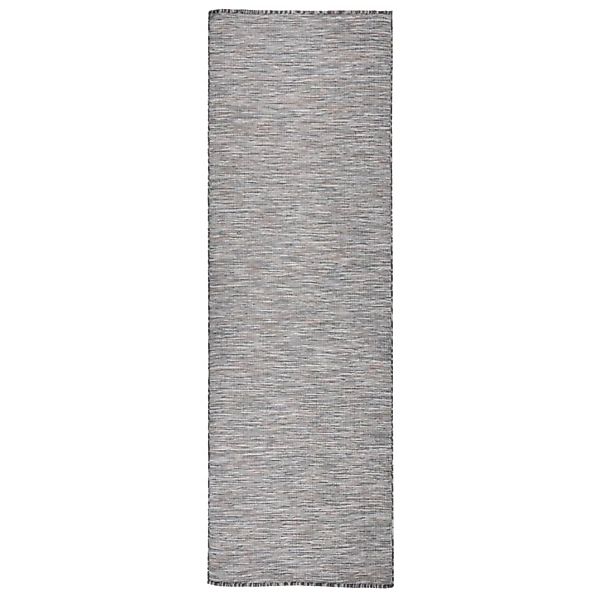 vidaXL Outdoorteppich Flachgewebe 80x250 Cm Braun Und Schwarz 1123984 günstig online kaufen