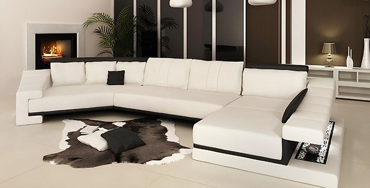 Xlmoebel Ecksofa Moderne Eckcouch mit Runddesign aus Leder für Ihr Wohnzimm günstig online kaufen