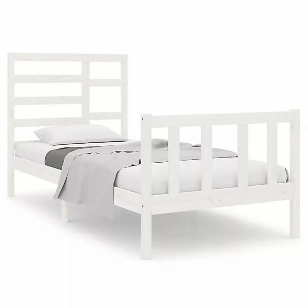 Vidaxl Massivholzbett Weiß 90x190 Cm 3ft Single günstig online kaufen
