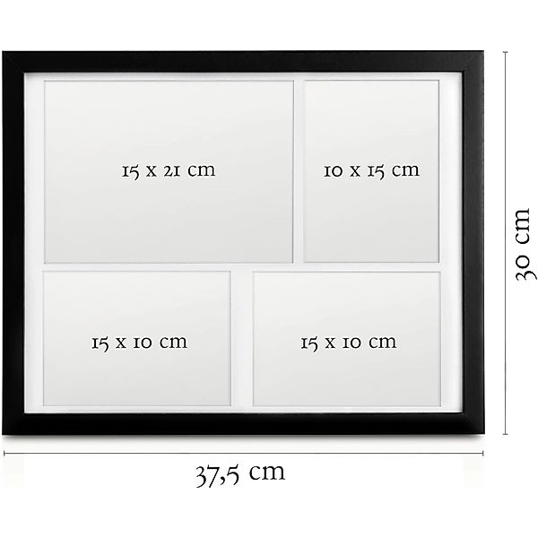 Bomoe Galeria Bilderrahmen 4 Bilder 15x21cm + 10x15cm Schwarz 6tlg günstig online kaufen