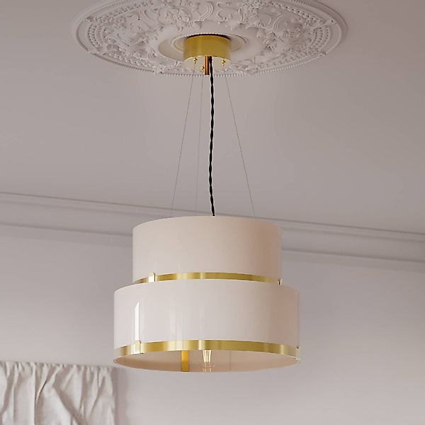 By Rydens Pendelleuchte Marcel, messing/weiß, Ø 50 cm günstig online kaufen