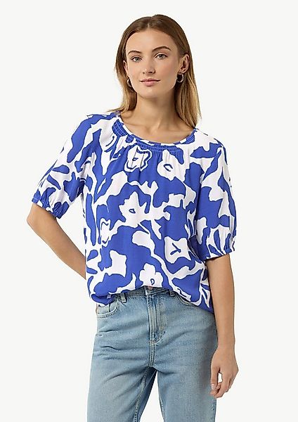 comma Kurzarmbluse Bluse Gemusterte Kurzarmbluse günstig online kaufen
