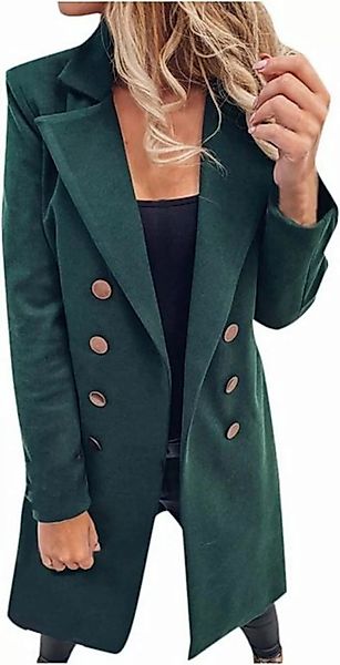 FIDDY Wintermantel Damen Mantel Coat Karierte Knopfjacke Wollmantel mit Tas günstig online kaufen