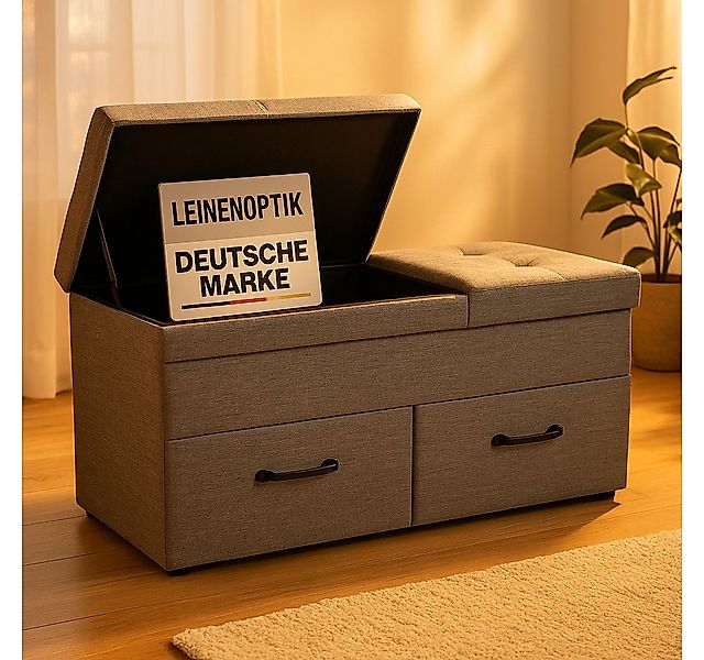 Onbest Sitzbank mit Stauraum gepolstert faltbar, Sitzhocker, Sitztruhe Fußb günstig online kaufen