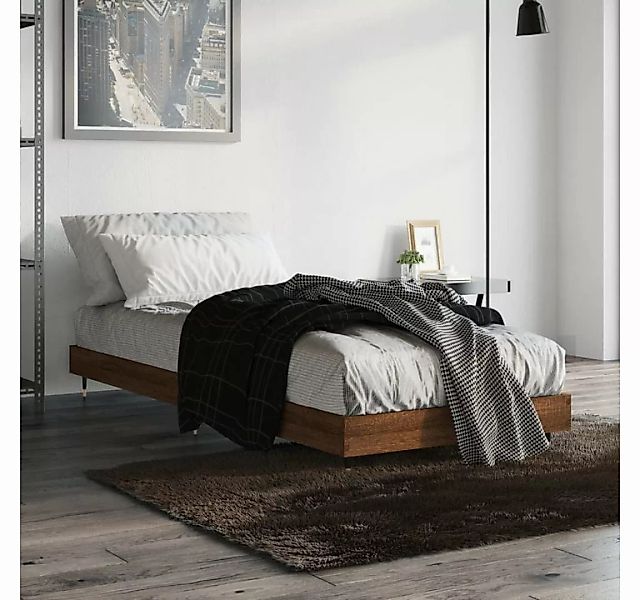 vidaXL Bett Bettgestell Braun Eichen-Optik 75x190 cm Holzwerkstoff günstig online kaufen