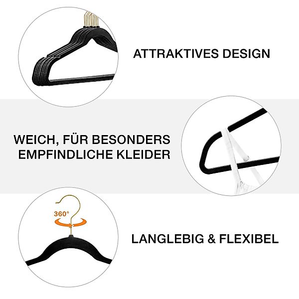 StickandShine Kleiderbügel 25 Stück Samt Kleiderbügel günstig online kaufen
