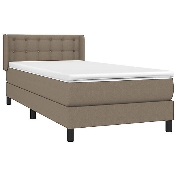 vidaXL Boxspringbett, Boxbett mit Matratze Taupe 100x200 cm Stoff günstig online kaufen