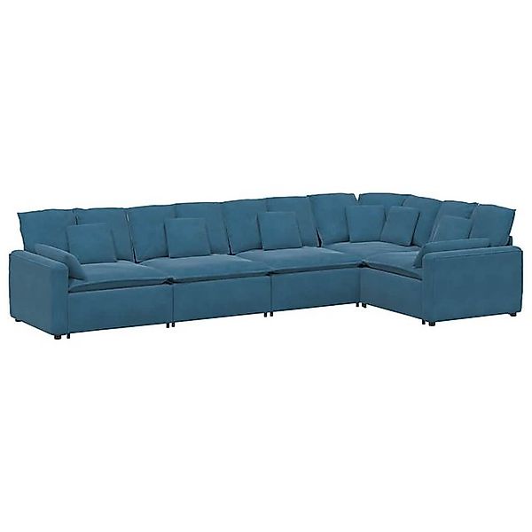 vidaXL Sofa Modulares Sofa mit Kissen Samt Blau günstig online kaufen