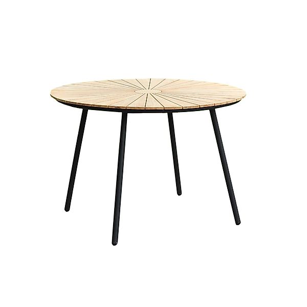 Garden Pleasure Gartentisch Covina Rund Braun-Schwarz 110 cm x 110 cm günstig online kaufen