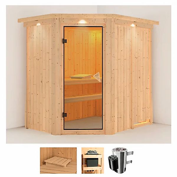 Karibu Sauna »Swantje«, 3,6-kW-Plug & Play Ofen mit integrierter Steuerung günstig online kaufen