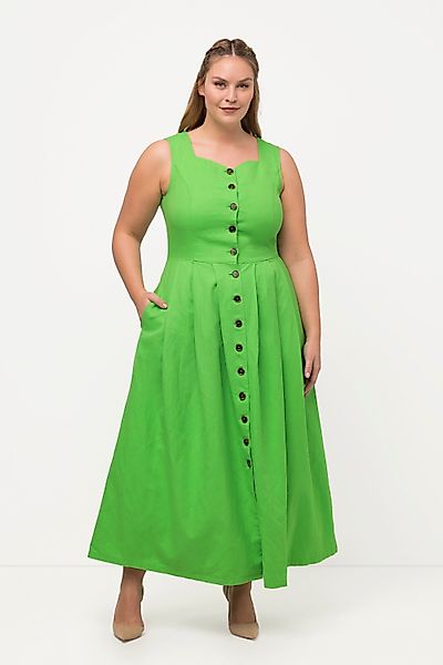 Ulla Popken Dirndl Trachtenkleid Leinenmix Herzausschnitt günstig online kaufen