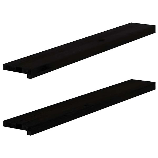 vidaXL Fensterbänke 2 Stk Dunkelbraun 110x15x2 cm Massivholz Eiche 4009169 günstig online kaufen