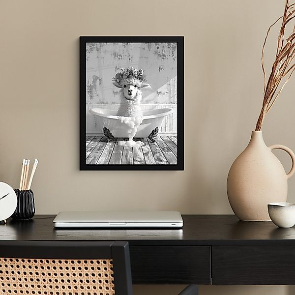 MuchoWow Poster Alpaka - Blumen - günstig online kaufen