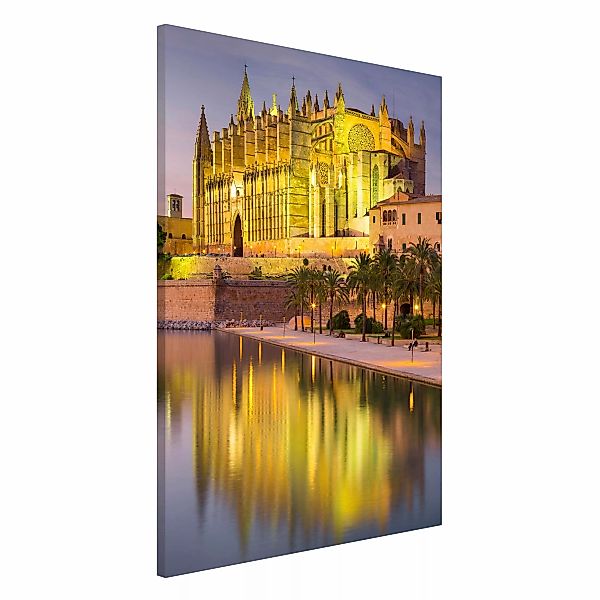 Magnettafel - Hochformat 3:4 Catedral de Mallorca Wasserspiegelung günstig online kaufen