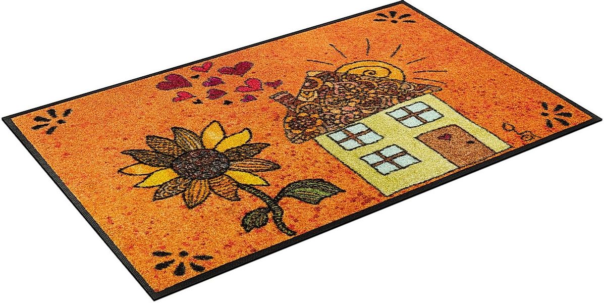 wash+dry by Kleen-Tex Fußmatte Sonnenhaus, rechteckig, Höhe: 7 mm, Schmutzf günstig online kaufen