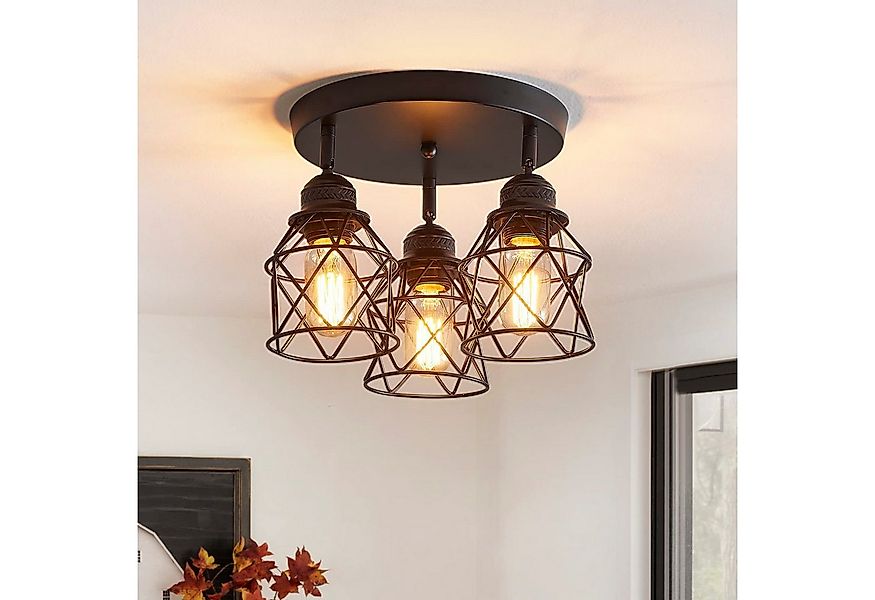 Sunicol LED Deckenleuchte Metall Schwarz Deckenleuchte, Verstellbare, 3 Fla günstig online kaufen