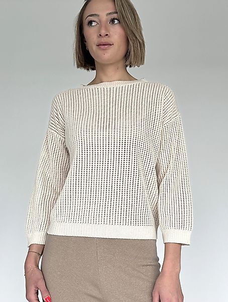 Zuckerwatte Ajourpullover in sommerlicher Häkeloptik günstig online kaufen