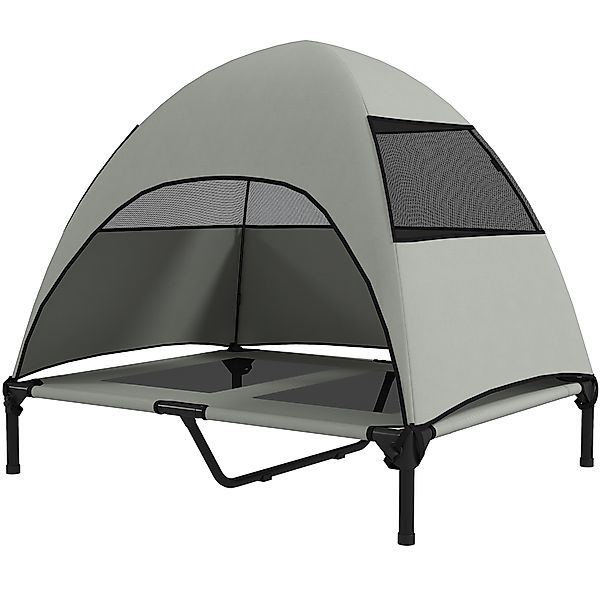 PawHut Hundeliege Outdoor mit Dach, Erhöhtes Hundebett für Große Hunde, Küh günstig online kaufen