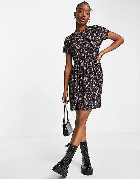 Missguided – Hängerkleid aus Jersey mit Blumenmuster-Bunt günstig online kaufen