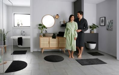 my home Badematte "Vanessa, Badvorleger, Badezimmer Teppich" Höhe 10 mm rut günstig online kaufen