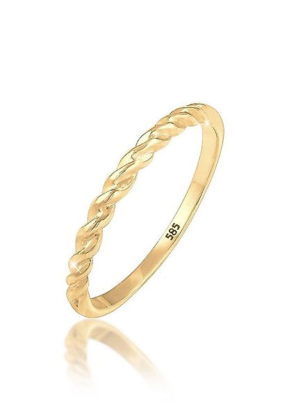 Elli Premium Fingerring Bandring gedreht 585 Gelbgold günstig online kaufen