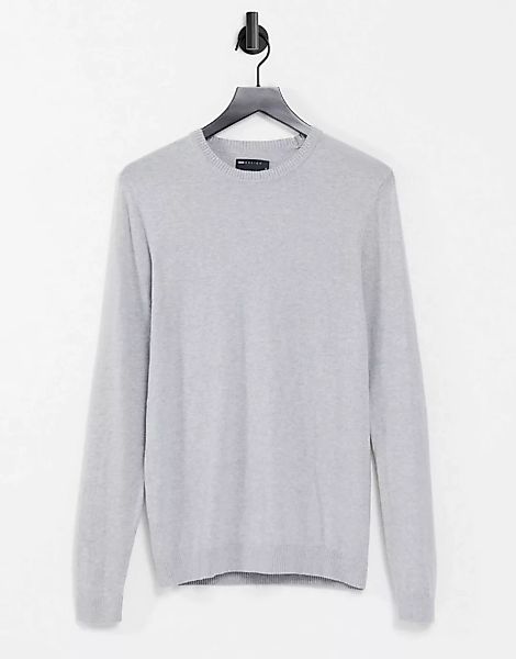 ASOS DESIGN – Pullover aus Baumwolle in Grau günstig online kaufen