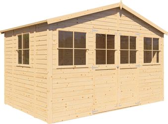 BERTILO Gartenhaus "Workshop 1 naturbelassen" Großes Gartenhaus aus exakt v günstig online kaufen