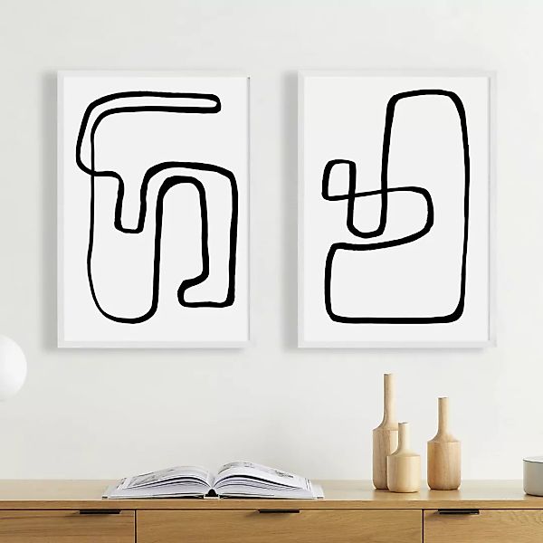 Rafael Farias 'Arla Abstract Knots' 2 x gerahmte Kunstdrucke (A3) - MADE.co günstig online kaufen