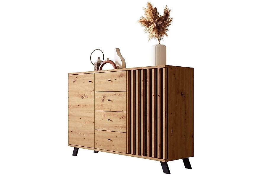 Newroom Sideboard Barea, Wildeiche Sideboard Modern Wandpaneel Vintage High günstig online kaufen