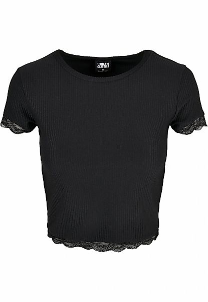URBAN CLASSICS T-Shirt "Urban Classics Damen Ladies Cropped Lace Hem Tee" 1 günstig online kaufen