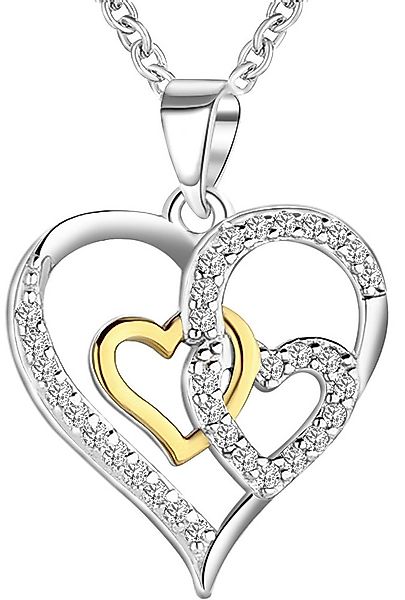 Limana Herzkette Herz Kette 925 Silber 18k Gold Halskette Anhänger Damen Fr günstig online kaufen