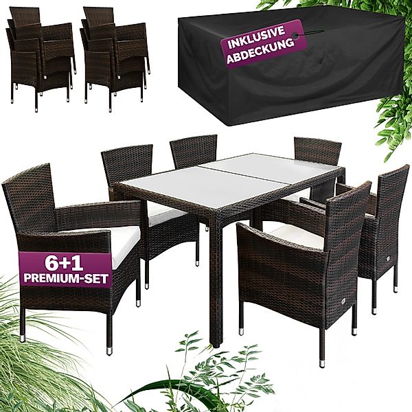 Casaria Garten-Essgruppe, 6 Personen Rattan inkl. günstig online kaufen