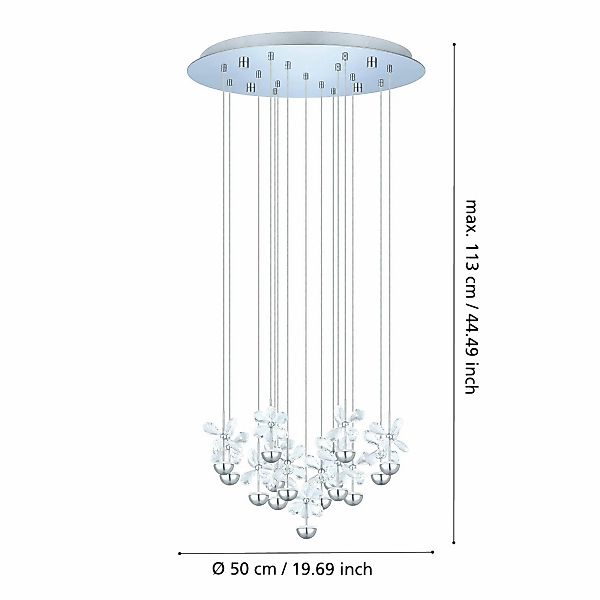 EGLO Stars Of Light LED-Hängelampe Pianopoli chrom Ø 50 cm günstig online kaufen