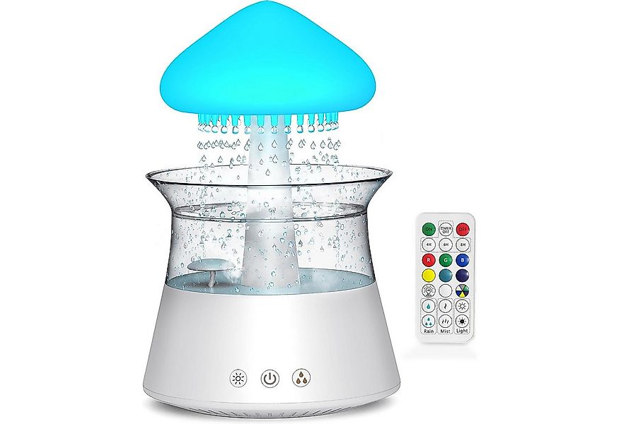 TUWENA Luftbefeuchter Regen Wolken Humidifier mit Fernbedienung Lampe Raumb günstig online kaufen