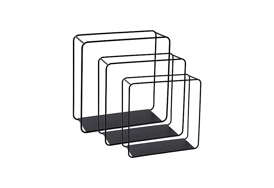 BERLINLODGE® Wandregal Wandregal Metall 3er Set Schwarz Hängeregal Wanddeko günstig online kaufen