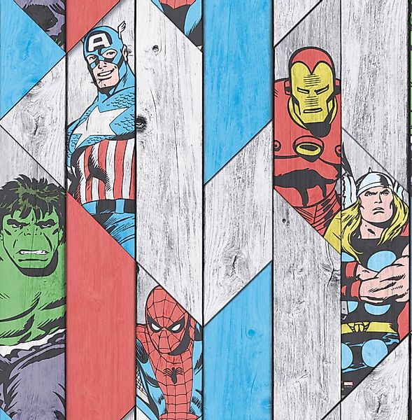 MARVEL Papiertapete Marvel Wood Panel, Holz, günstig online kaufen