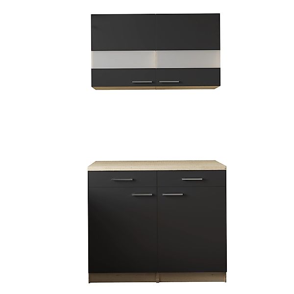 Respekta Küchenmöbel-Set 9 Merle 100 cm Schwarz günstig online kaufen