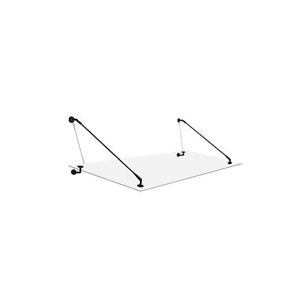 Glaszentrum Hagen STB 190x90 cm Glasvordach inkl. Halter Schwarz Klarglas günstig online kaufen