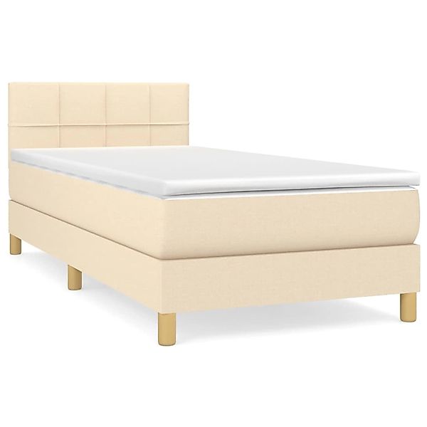 vidaXL Boxspringbett mit Matratze Creme 80x200 cm Stoff1373259 günstig online kaufen