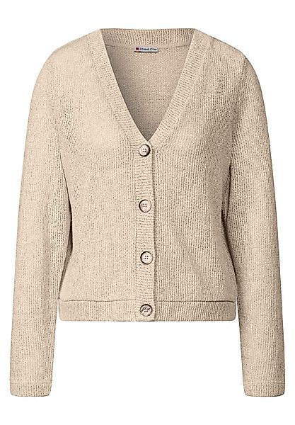 STREET ONE Langarmshirt Glitzernde Strick-Look Jacke günstig online kaufen