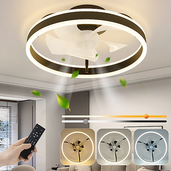 ZMH Deckenventilator mit Beleuchtung 34W 40cm günstig online kaufen