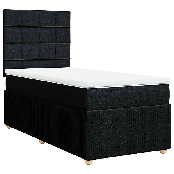 vidaXL Boxspringbett mit Matratze Schwarz 100x200 cm Stoff 3291969 günstig online kaufen