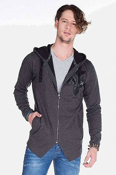 Cipo & Baxx Sweatjacke Sweatjacke (1-tlg) mit ausgefallenem Saum, CL-238 günstig online kaufen